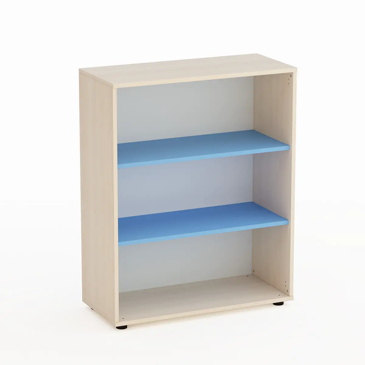 Mobile Scuola Infanzia Kubò Betulla a Giorno H 110 cm. Ripiani Blu Orizzonte - Conforme CAM - Arredo Nido e Infanzia