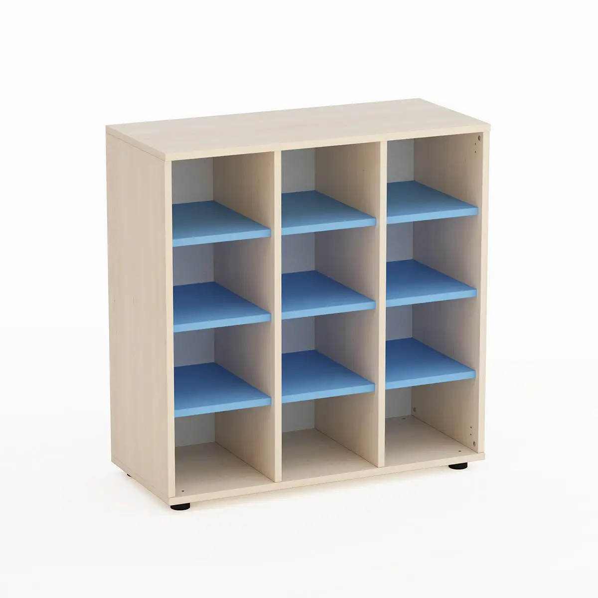 Mobile Kubò Betulla 12 Caselle H 90 Cm. Blu Orizzonte - Conforme CAM - Arredo Nido e Infanzia
