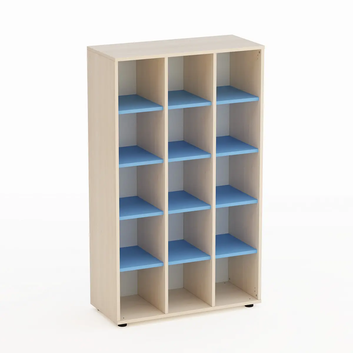 Mobile Kubò Betulla 15 Caselle H 150 Cm. Blu Orizzonte - Conforme CAM - Arredo Nido e Infanzia