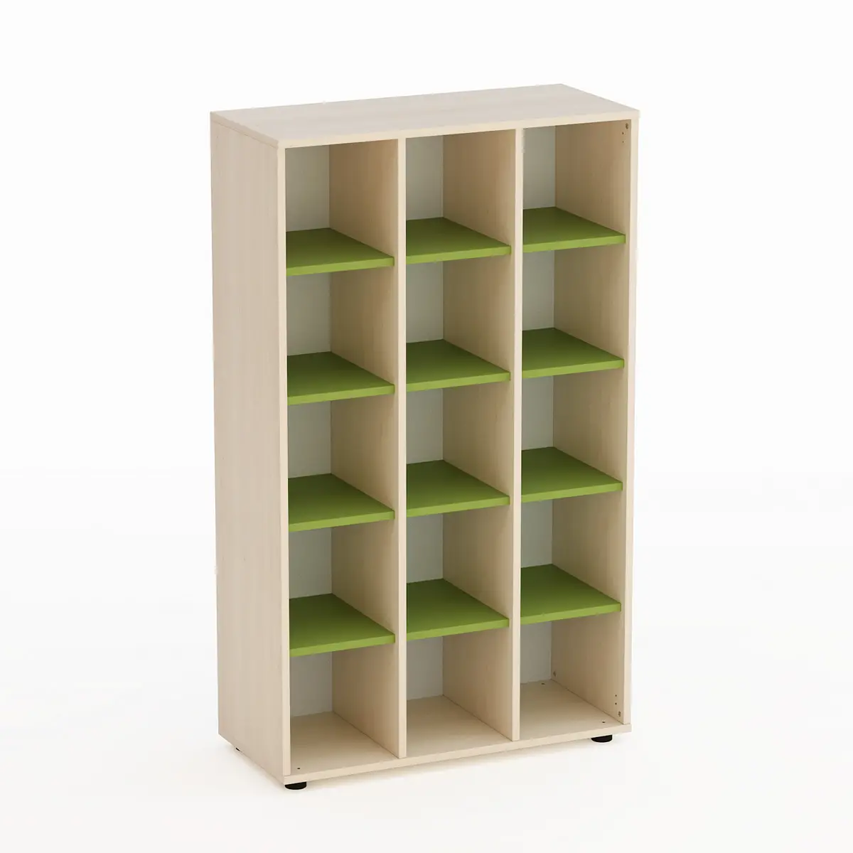 Mobile Scuola Kubò Betulla 15 Caselle H 150 cm – Verde Kiwi | Conforme CAM - Arredo Nido e Infanzia