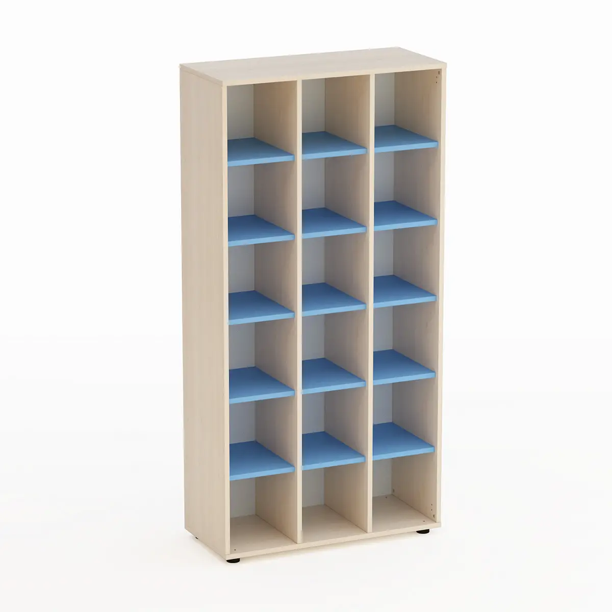 Mobile Kubò Betulla 18 Caselle H 180 Cm. Blu Orizzonte - Conforme CAM - Arredo Nido e Infanzia