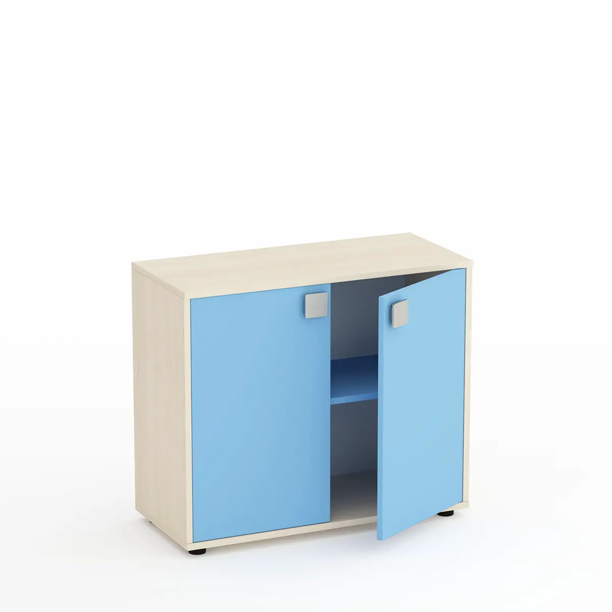 Mobile Kubò Betulla 2 Ante H 75 Cm - Ante Blu Orizzonte | Conforme CAM - Arredo Nido e Infanzia