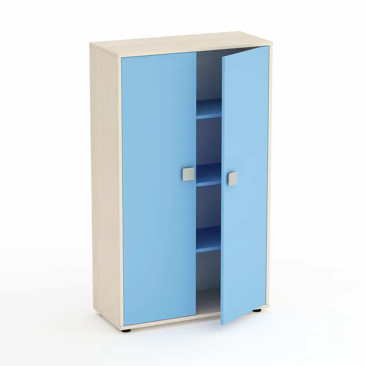 Mobile Kubò Betulla 2 Ante H 150 Cm - Ante Blu Orizzonte | Conforme CAM - Arredo Nido e Infanzia