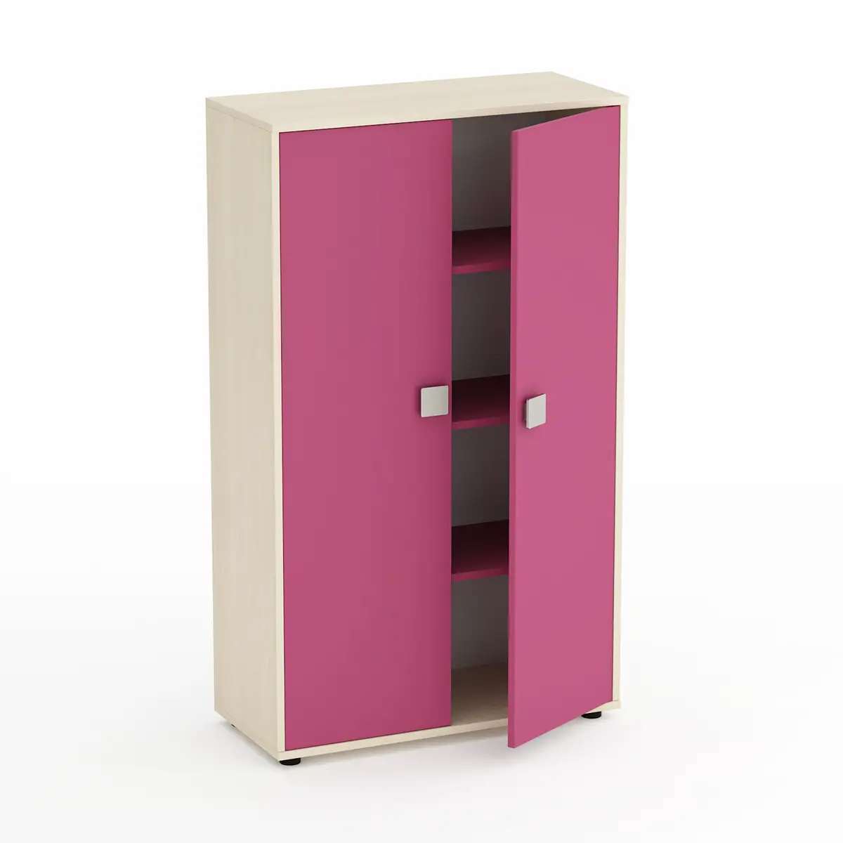 Mobile Kubò Betulla 2 Ante H 150 Cm - Ante Fucsia | Conforme CAM - Arredo Nido e Infanzia