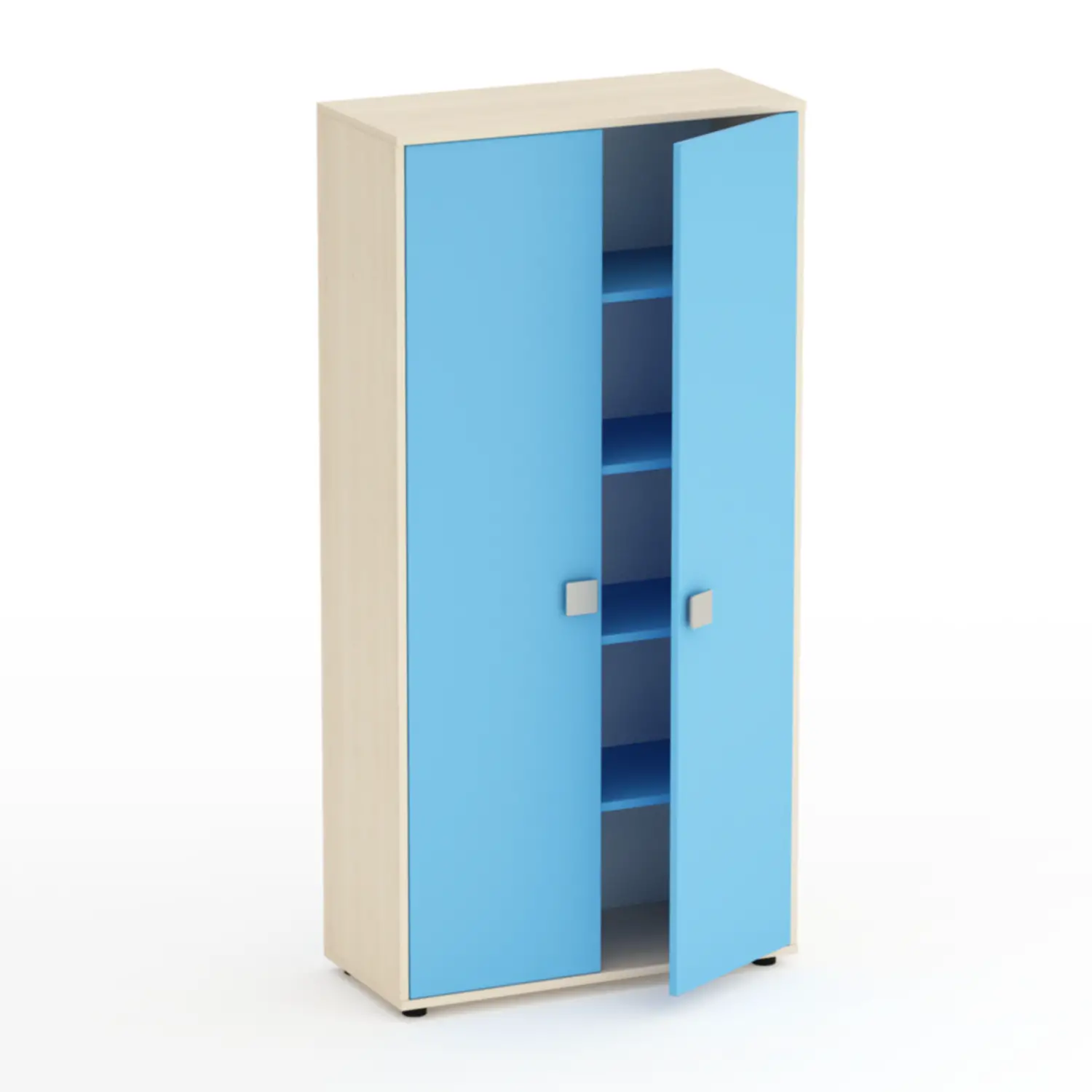 Mobile Kubò Betulla 2 Ante H 180 Cm - Ante Blu Orizzonte | Conforme CAM - Arredo Nido e Infanzia