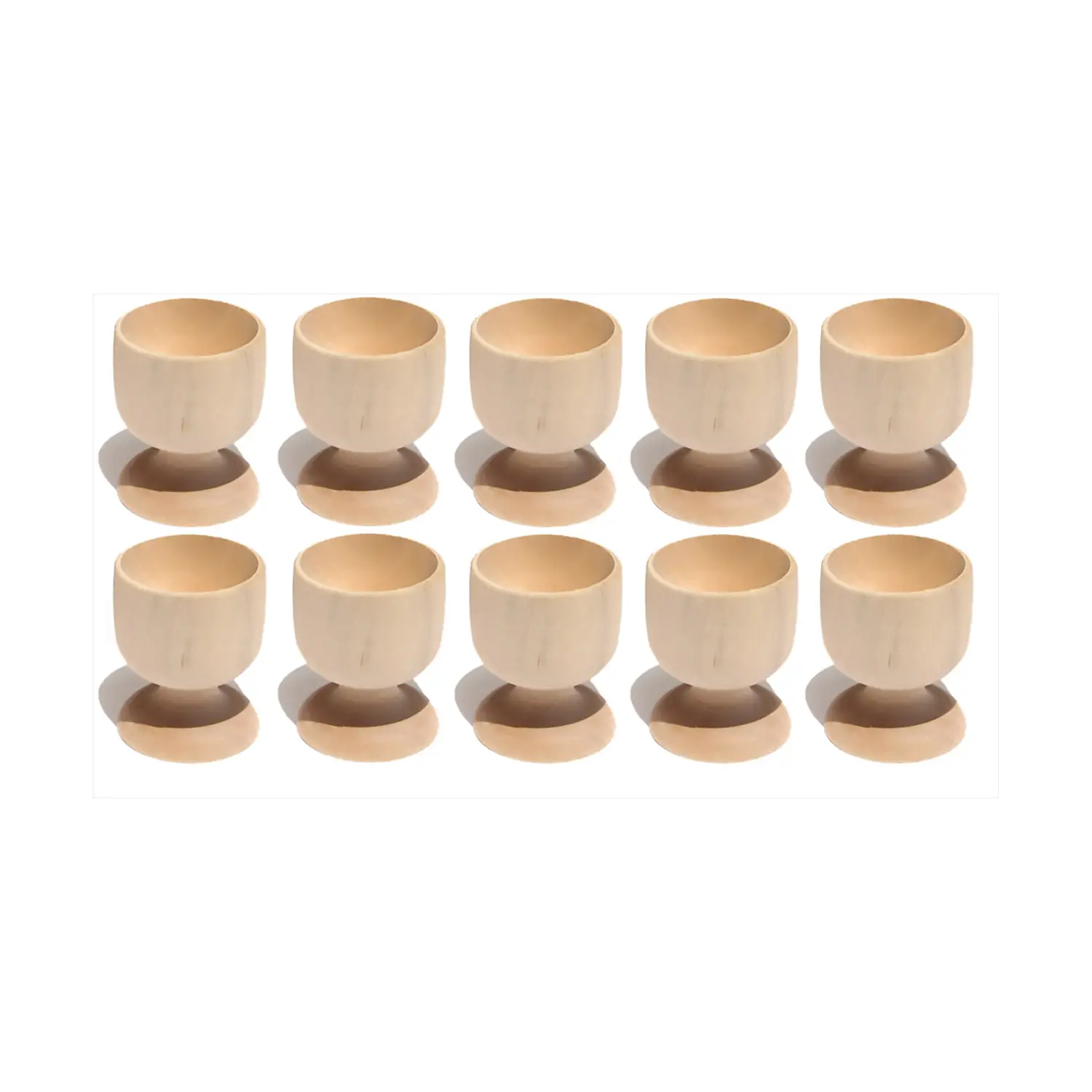 Bicchiere Porta Uovo in Legno – 40 x 50 mm - Set 10 Pezzi - Soggetti in legno