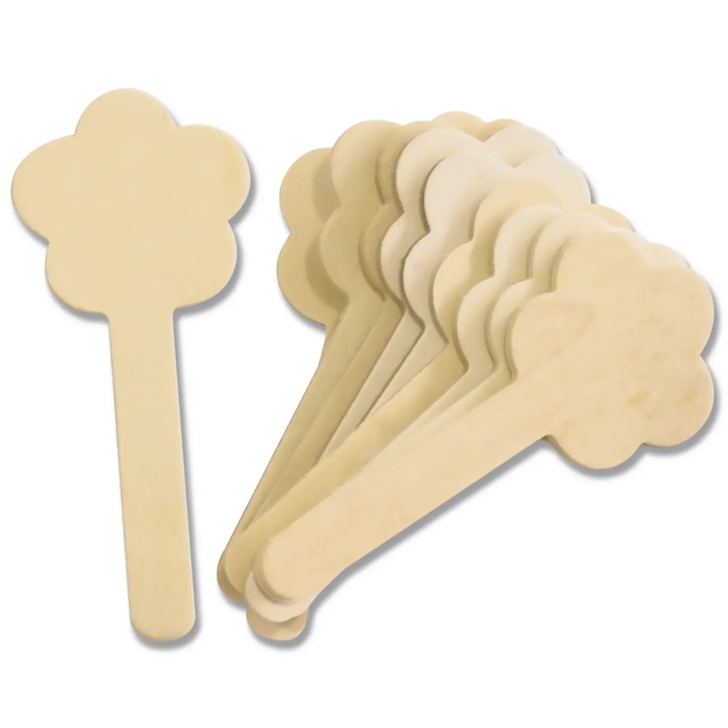 Stecche in Legno a Forma di Fiore – 12 cm - 10 Pezzi - Soggetti in legno