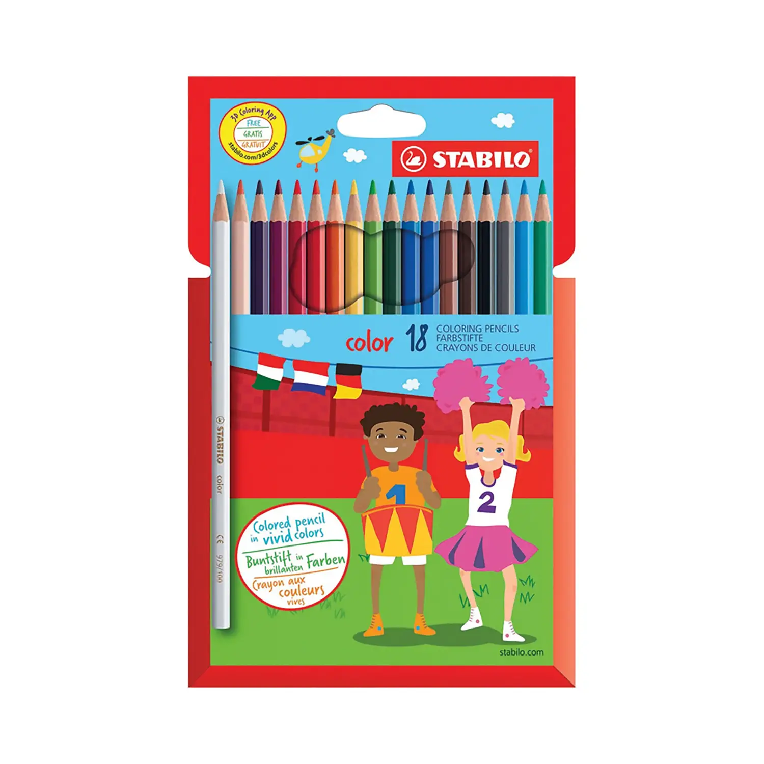 Pastelli Stabilo Color – Set da 18 Pezzi | Colori Vivaci e Alta Qualità - Pastelli