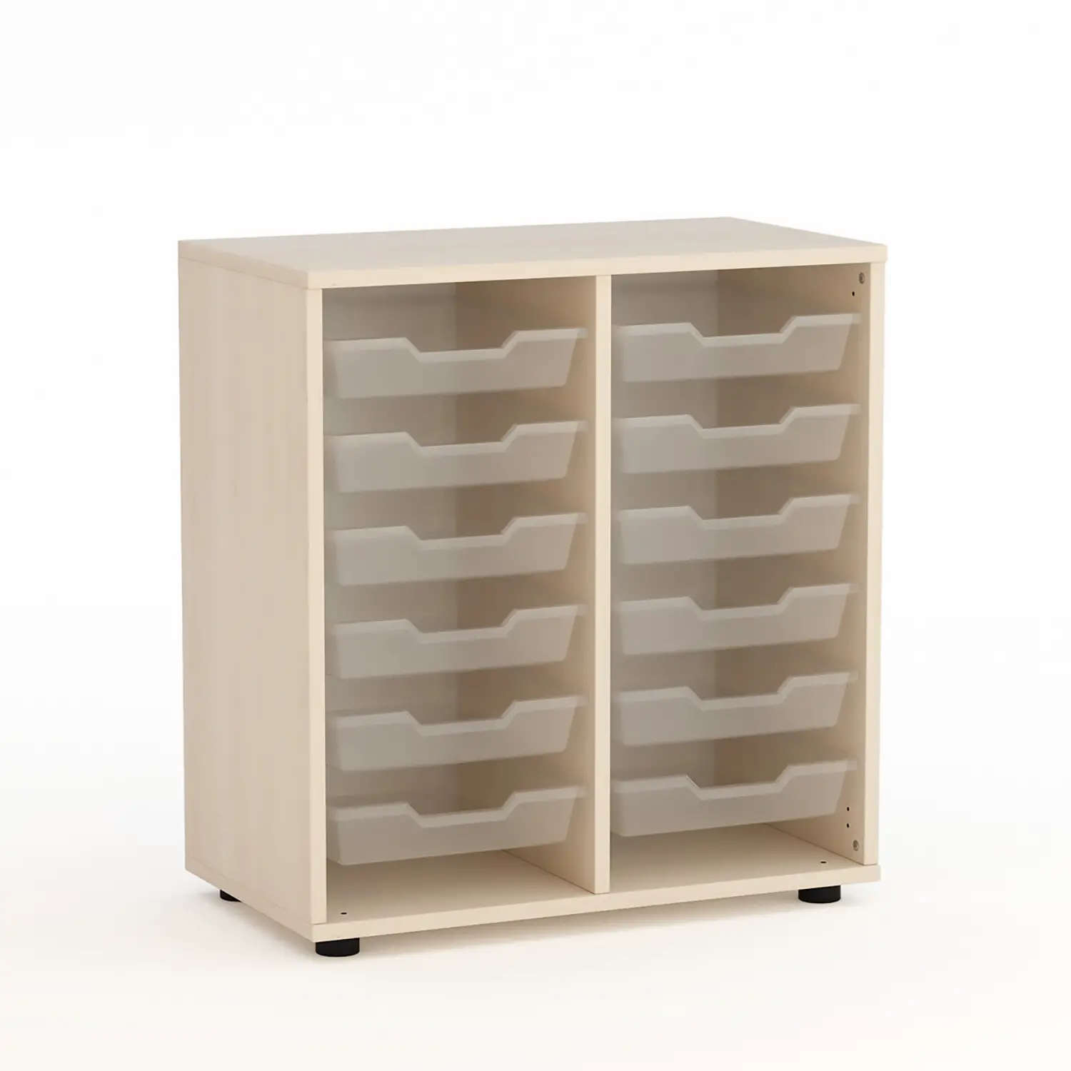 Mobile Scuola Kubò Betulla con 12 Tiretti Bassi Altezza 75 cm. - Conforme CAM - Arredo Nido e Infanzia