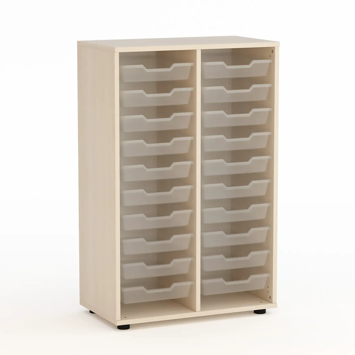 Mobile Scuola Kubò Betulla con 20 Tiretti Bassi Altezza 110 cm. - Conforme CAM - Arredo Nido e Infanzia