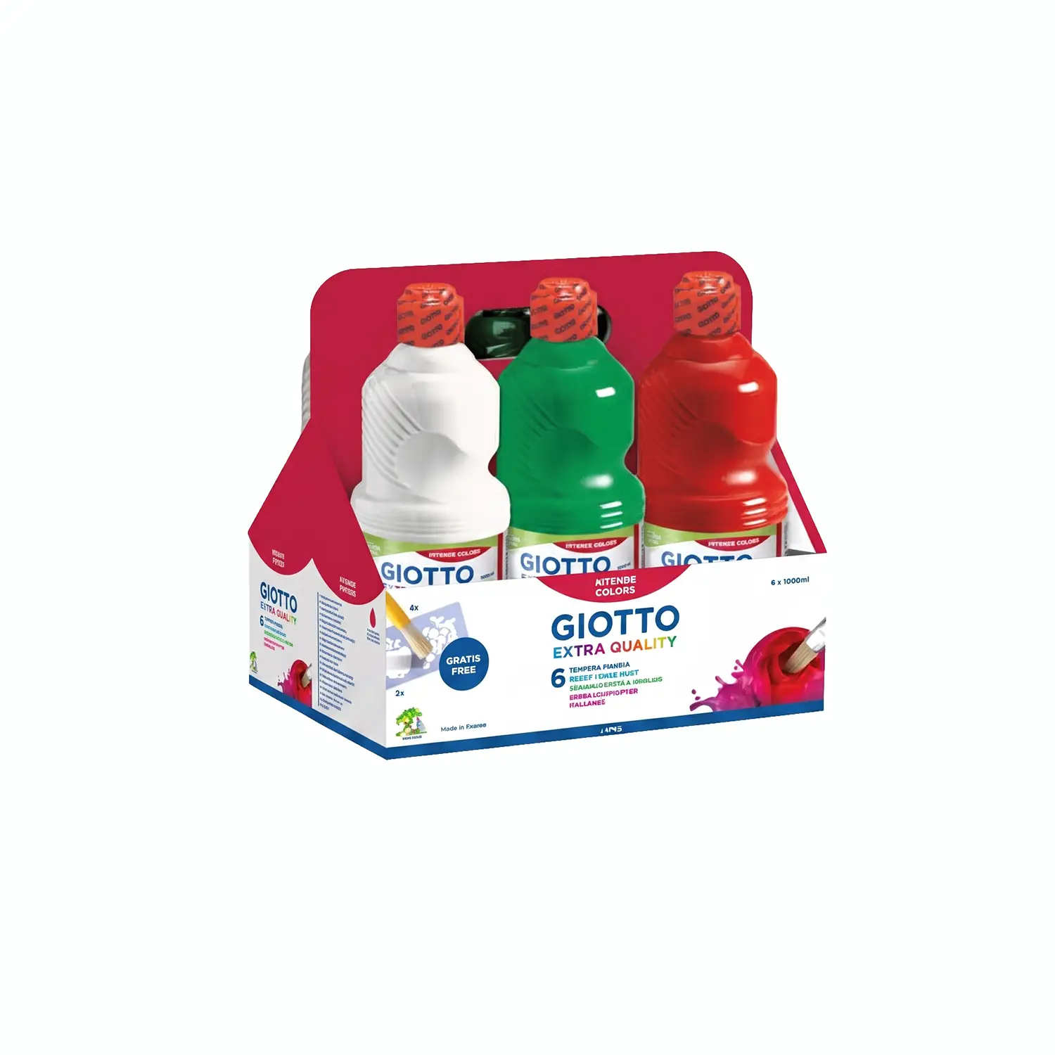 Tempera Pronta Extra Quality Giotto – Confezione 6 x 1000 ml - Tempere