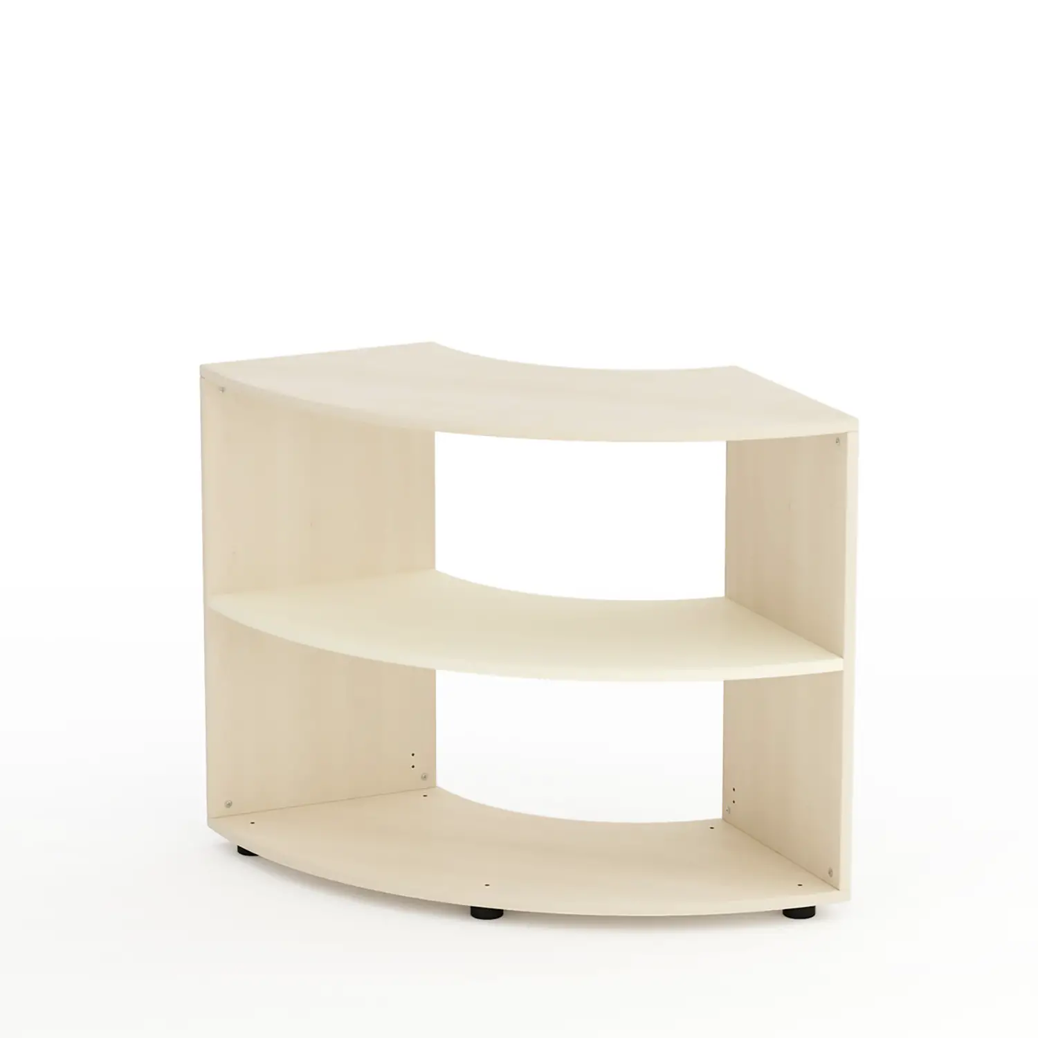 Mobile Scuola Kubò Betulla Curvo Angolare H 75 cm. Ripiani Magnolia - Conforme CAM - Arredo Nido e Infanzia