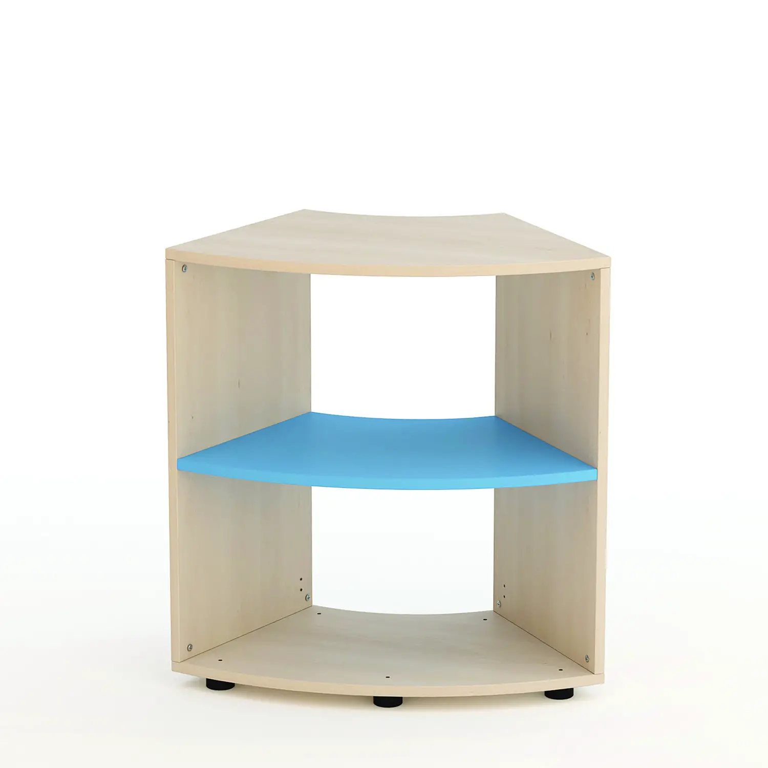 Mobile Scuola Kubò Betulla Curvo 60 Gradi H 75 cm. Rpiani Blu Orizzonte - Conforme CAM - Arredo Nido e Infanzia