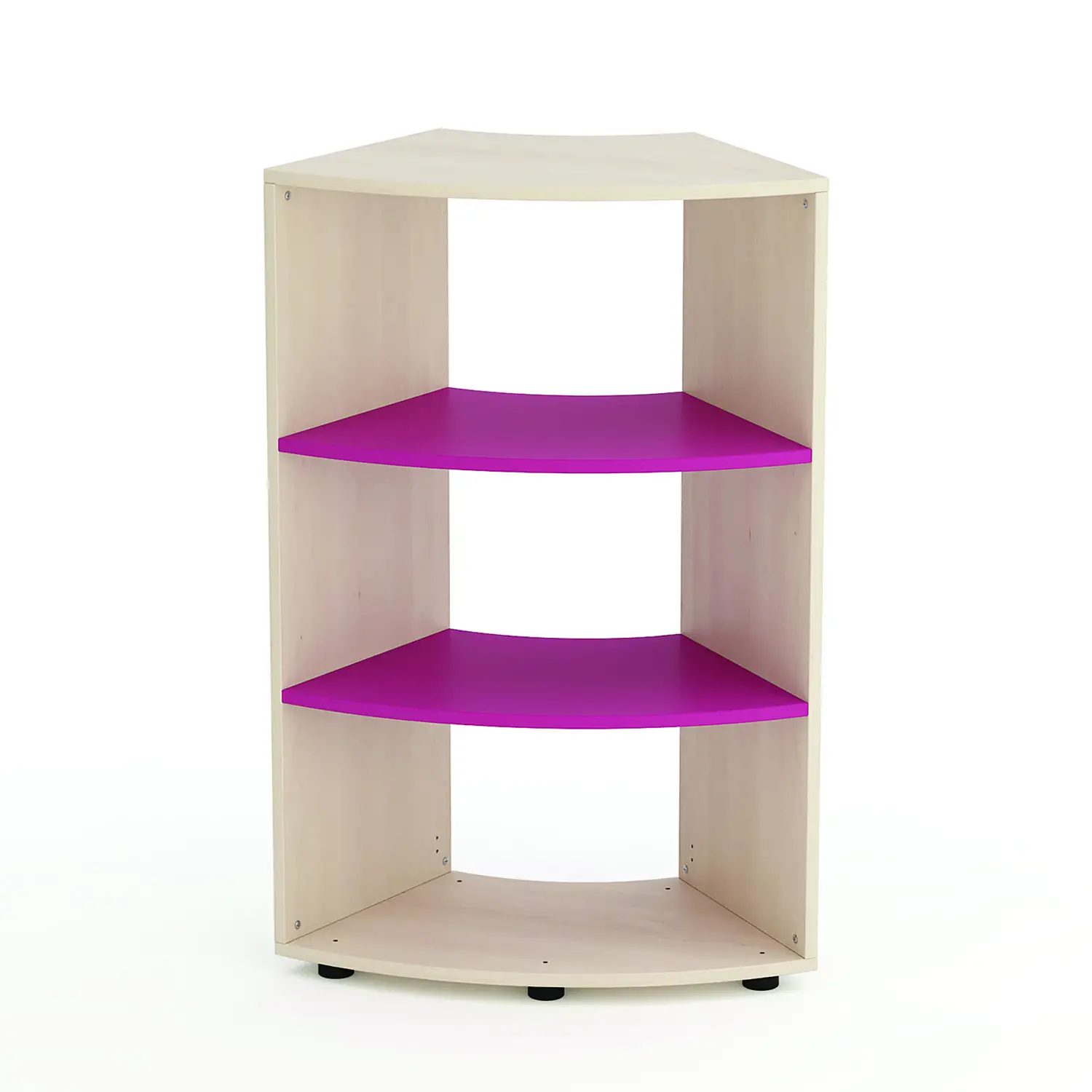 Mobile Scuola Kubò Betulla Curvo 60 Gradi H 110 cm. Ripiani Fucsia - Conforme CAM - Arredo Nido e Infanzia