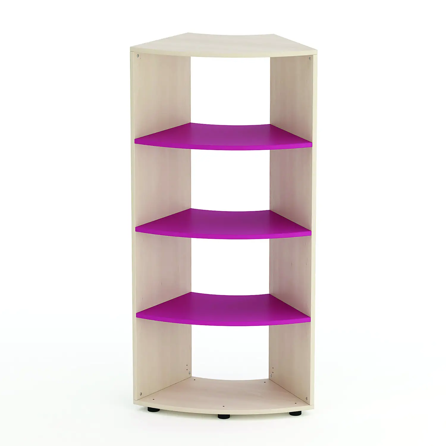 Mobile Scuola Kubò Betulla Curvo 60 Gradi H 150 cm. Ripiani Fucsia - Conforme CAM - Arredo Nido e Infanzia