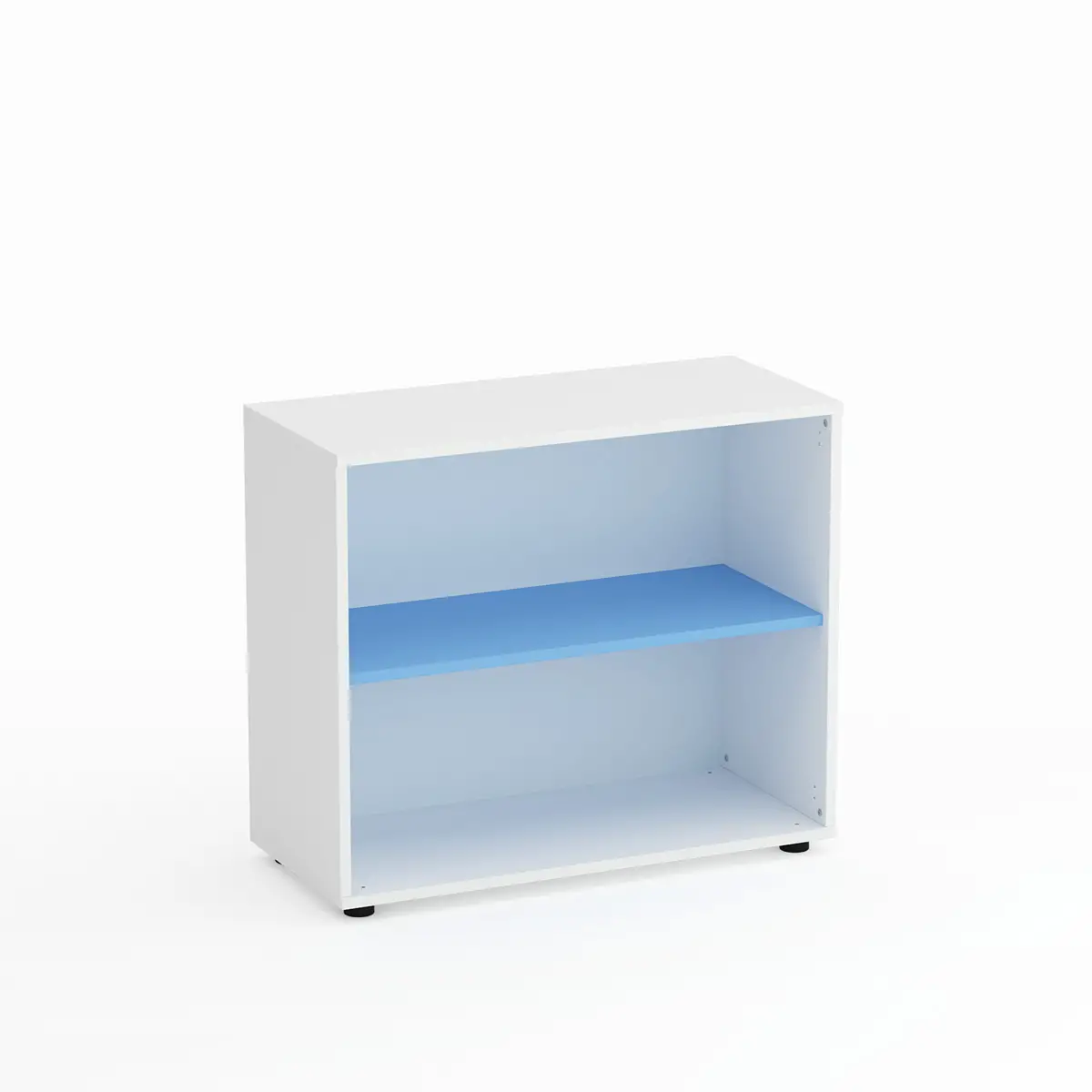 Mobile Scuola Kubò Bianco a Giorno H 75 cm – Ripiani Blu Orizzonte | Conforme CAM - Arredo scuola dell'obbligo