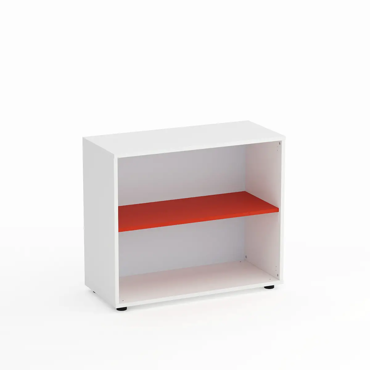Mobile Scuola Kubò Bianco a Giorno H 75 cm – Ripiani Rossi | Conforme CAM - Arredo scuola dell'obbligo