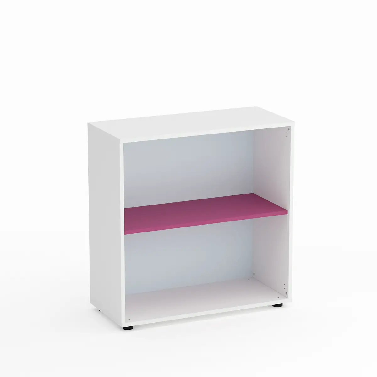 Mobile Scuola Kubò Bianco a Giorno H 90 cm. Ripiani Fucsia - Conforme CAM - Arredo scuola dell'obbligo