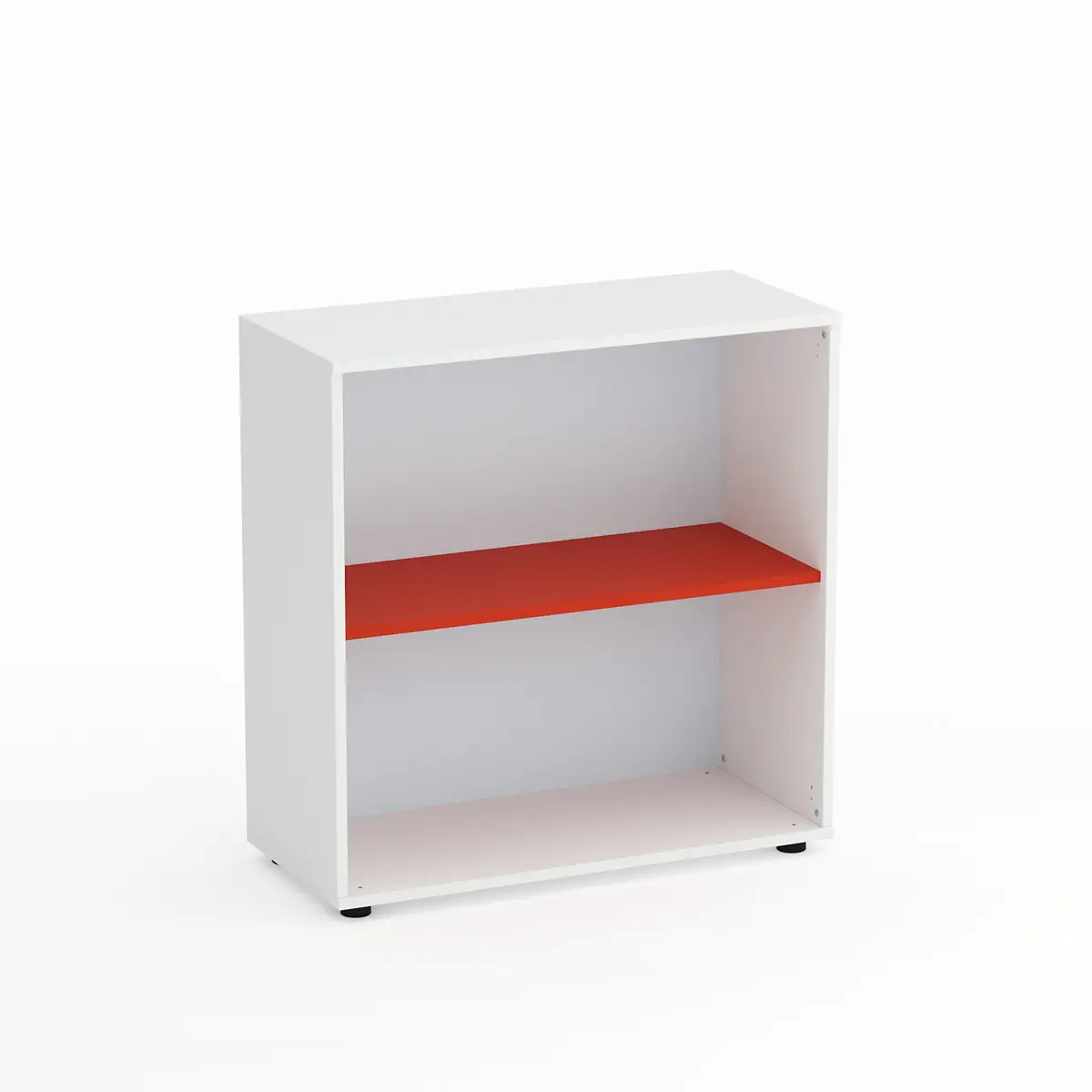 Mobile Scuola Kubò Bianco a Giorno H 90 cm – Ripiani Rossi | Conforme CAM - Arredo scuola dell'obbligo