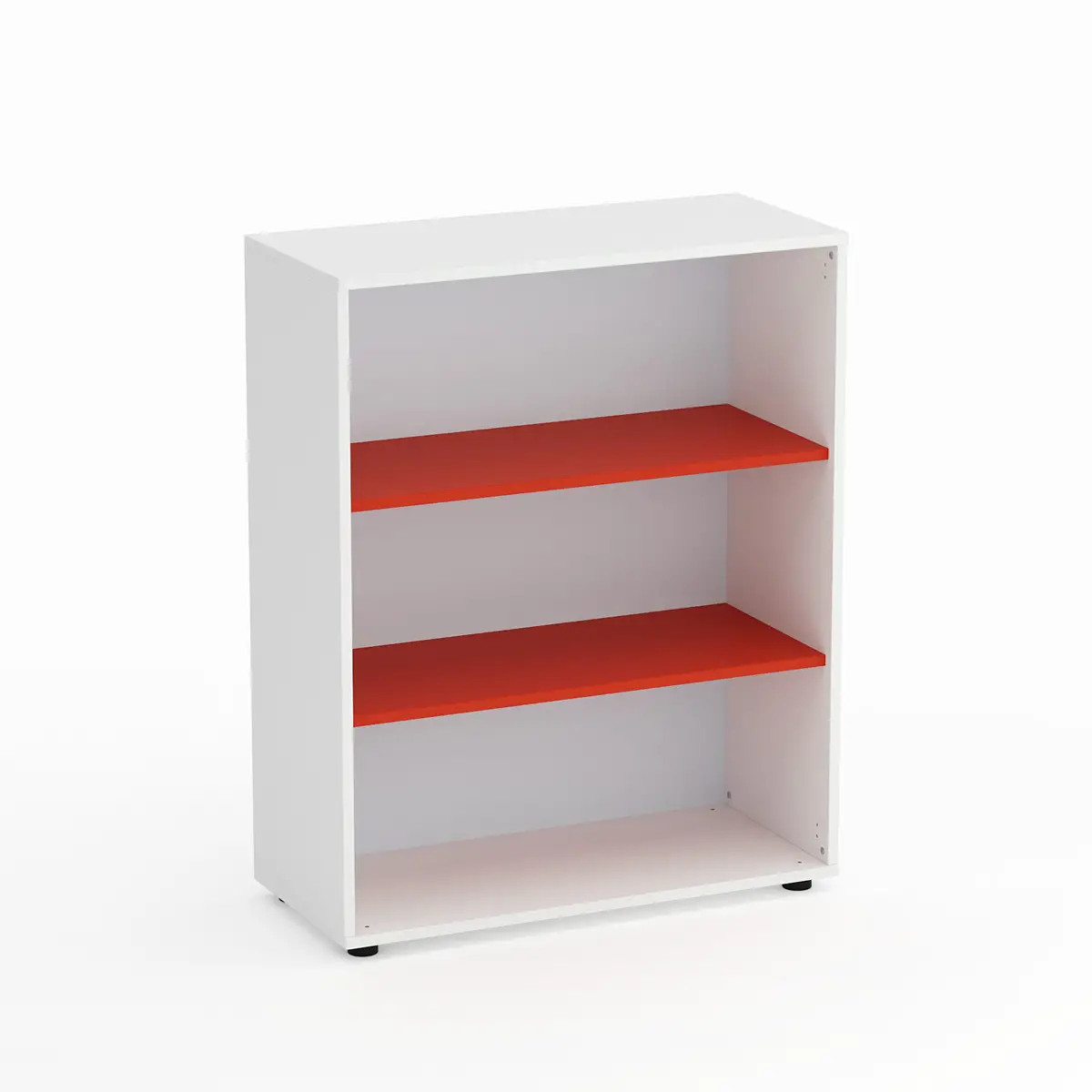 Mobile Scuola Kubò Bianco a Giorno H 110 cm – Ripiani Rossi | Conforme CAM - Arredo scuola dell'obbligo