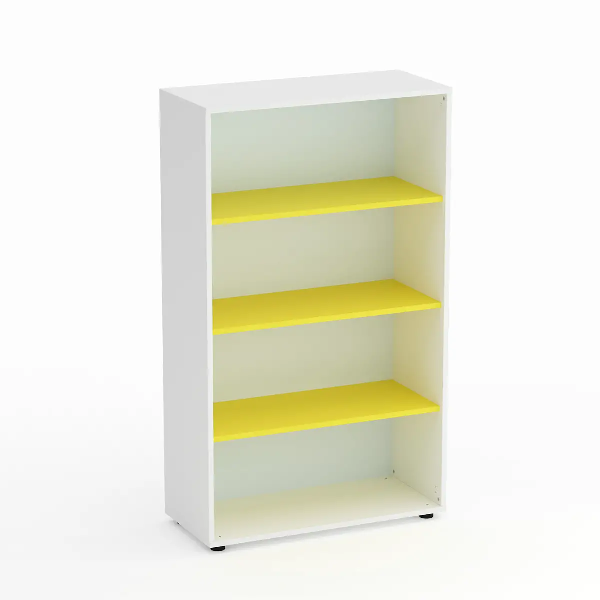 Mobile Scuola Kubò Bianco a Giorno H 150 cm – Ripiani Gialli | Conforme CAM - Arredo scuola dell'obbligo