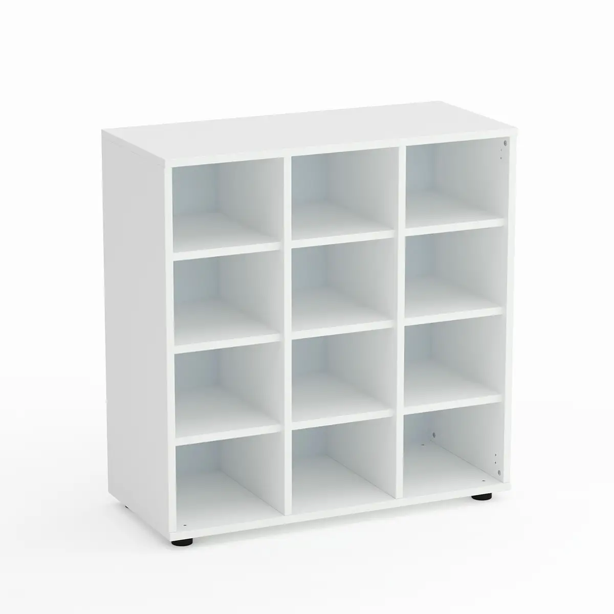 Mobile Scuola Kubò Bianco – 12 Caselle con Ripiani Bianchi H 90 cm | Conforme CAM - Arredo scuola dell'obbligo