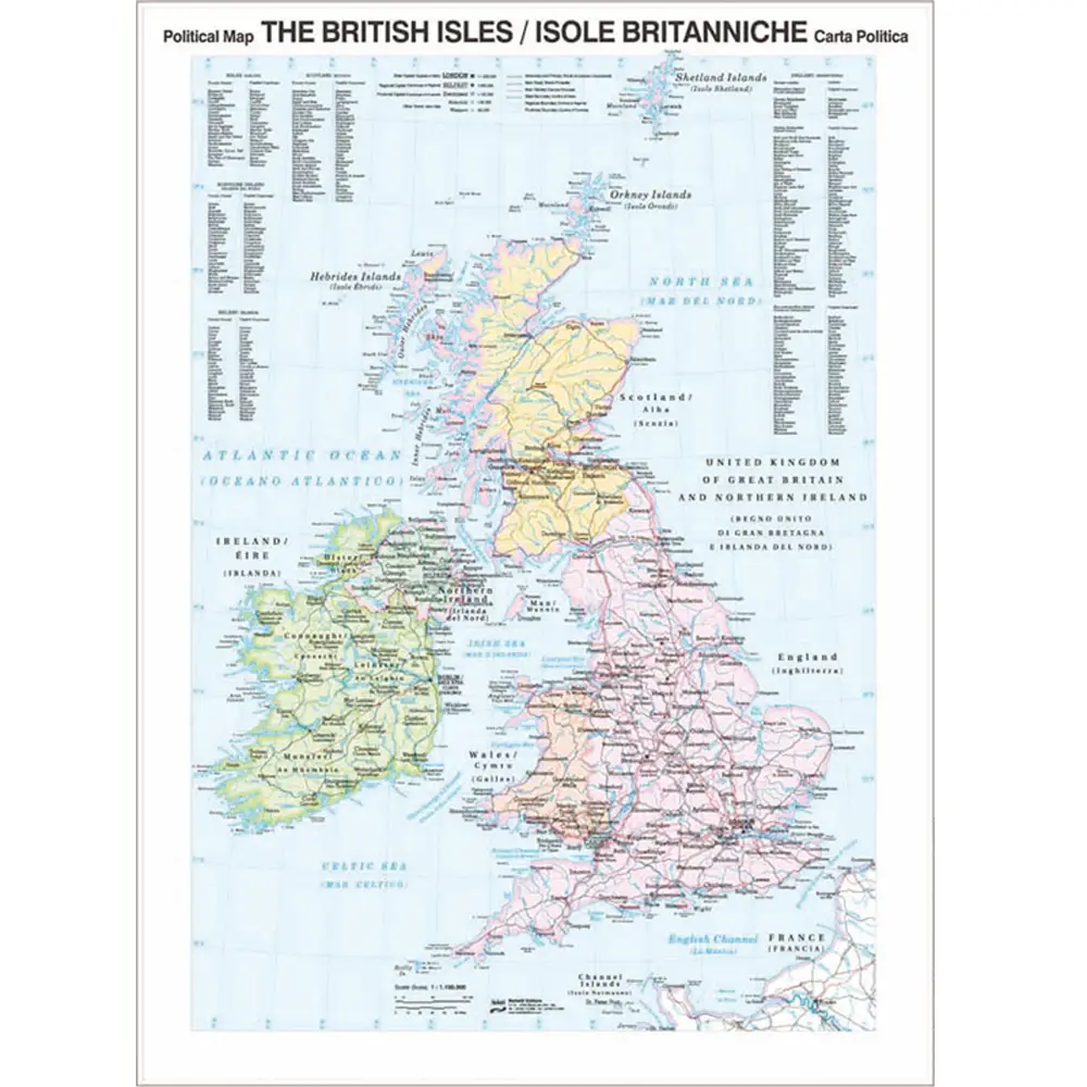 Carta Geografica Madrelingua Isole Britanniche - Geografia e scienze naturali