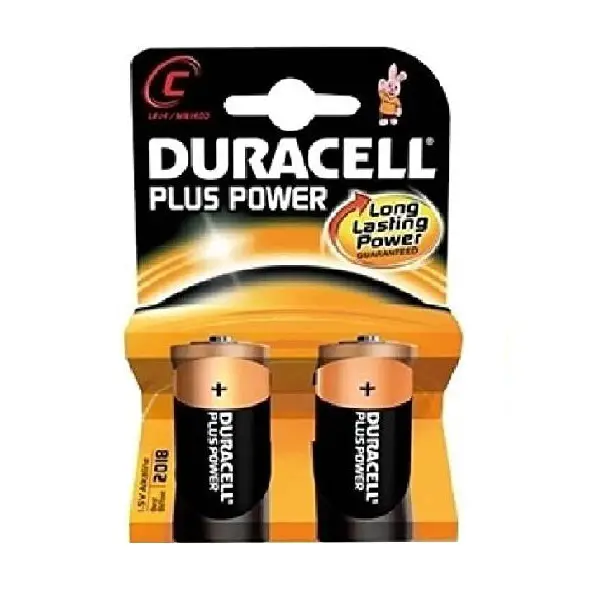 Pile Duracell Pluspower 2 Pezzi Mezzatorcia (C) - Cancelleria varia