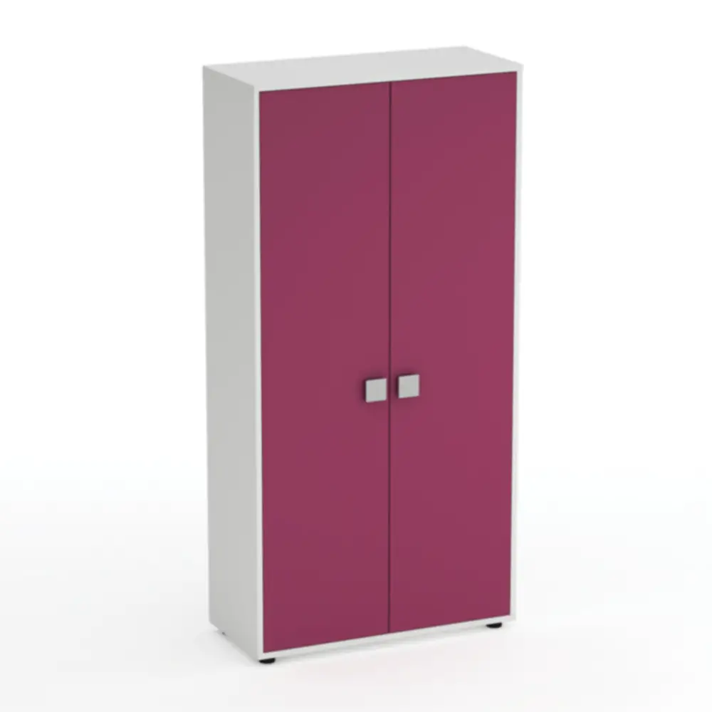Mobile Scuola Kubò Bianco 2 Ante H 180 cm. Fucsia - Conforme CAM - Arredo scuola dell'obbligo