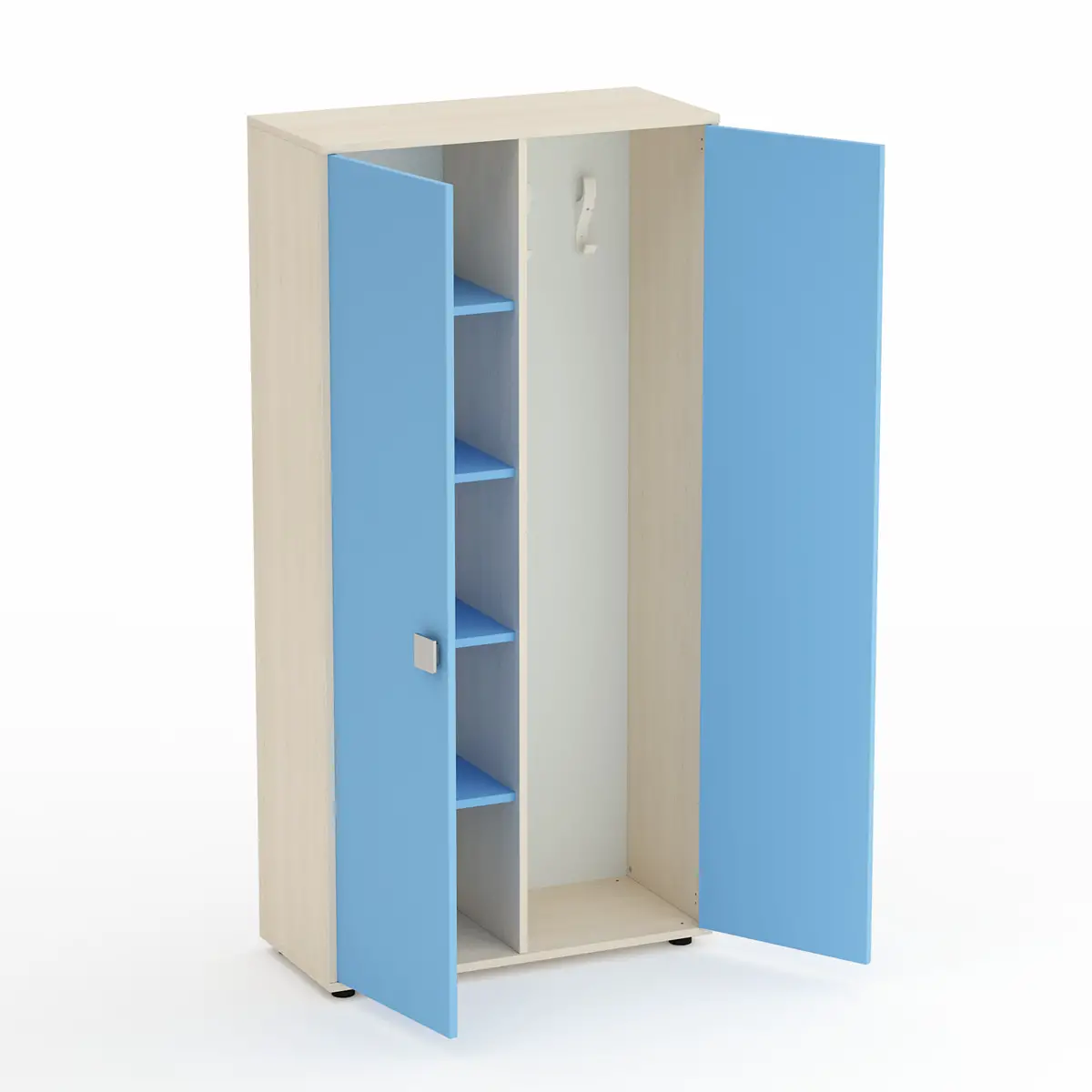 Mobile Scuola Kubò Betulla Spogliatoio Adulti Ante Blu Orizzonte - Conforme CAM - Arredo scuola dell'obbligo