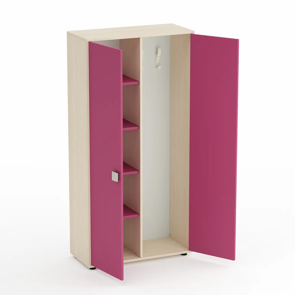 Mobile Kubò Betulla Spogliatoio Adulti - Ante Fucsia | Conforme CAM - Arredo scuola dell'obbligo
