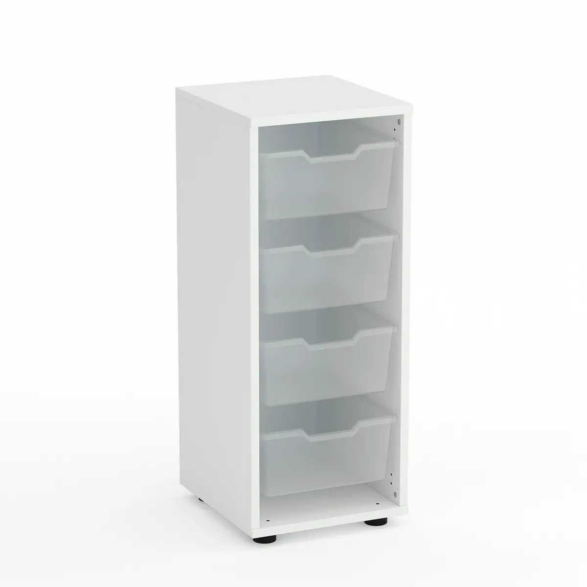 Mobile Scuola Kubò Bianco con 4 Cassetti Alti – Cassettiera H 90 cm | Conforme CAM - Arredo scuola dell'obbligo