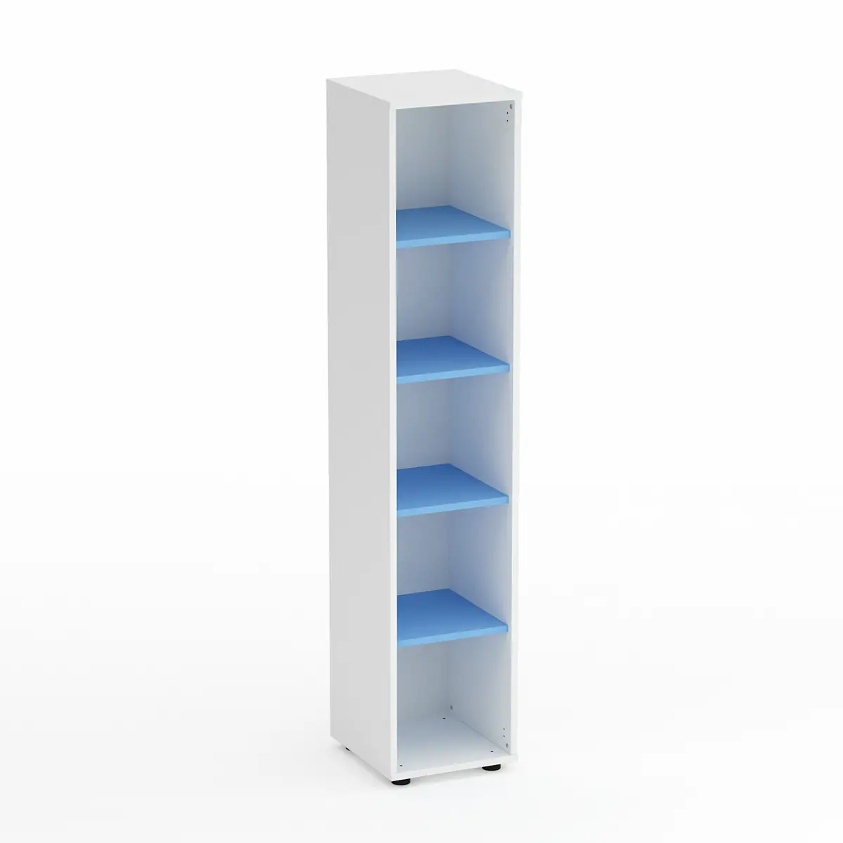 Mobile Scuola Kubò Bianco – Colonna 5 Vani con Ripiani Blu Orizzonte H 180 cm | Conforme CAM - Arredo scuola dell'obbligo