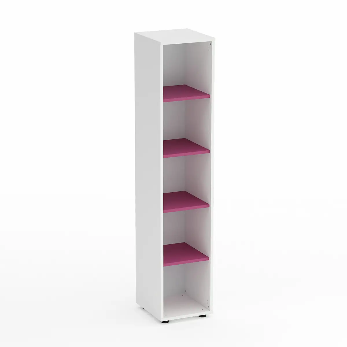 Mobile Scuola Kubò Bianco Colonna 5 vani 180 cm. Ripiani Fucsia - Conforme CAM - Arredo scuola dell'obbligo