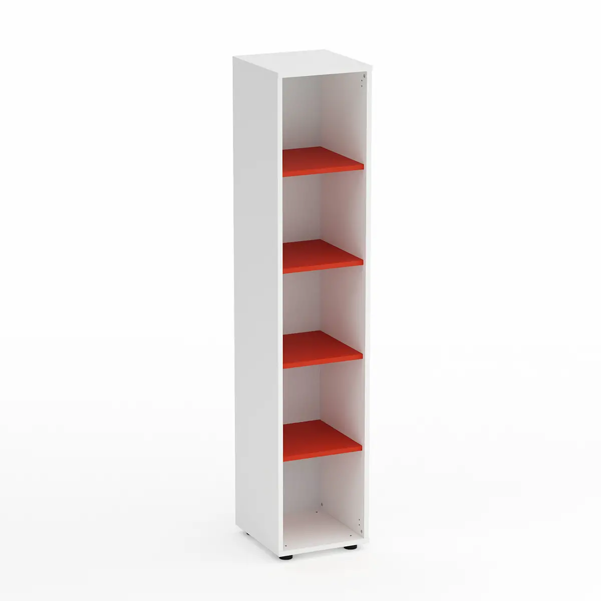 Mobile Scuola Kubò Bianco Colonna 5 vani 180 cm. Ripiani Rosso - Conforme CAM - Arredo scuola dell'obbligo