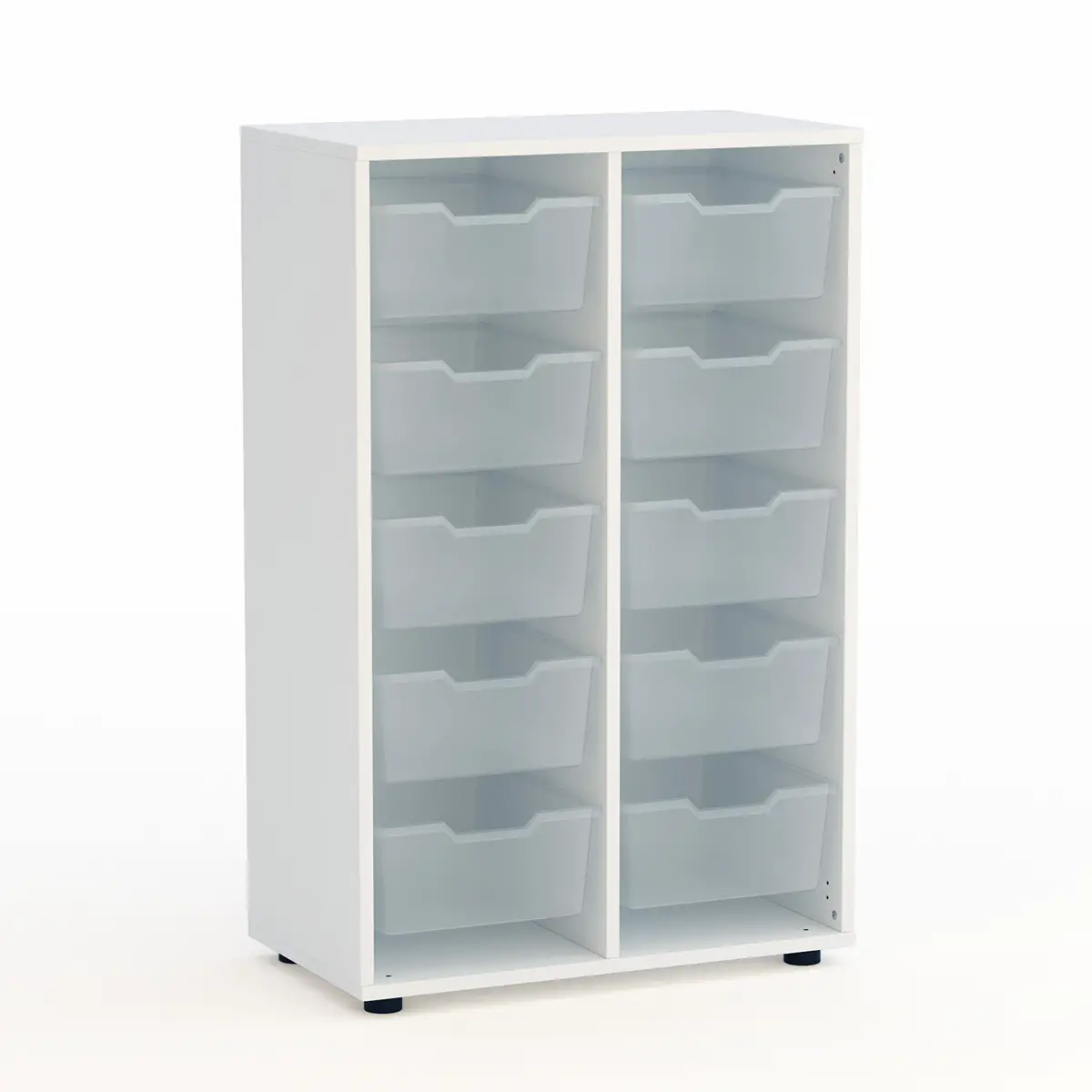 Mobile Scuola Kubò Bianco con 10 Cassetti – Mobile Contenitore H 110 cm | Conforme CAM - Arredo scuola dell'obbligo