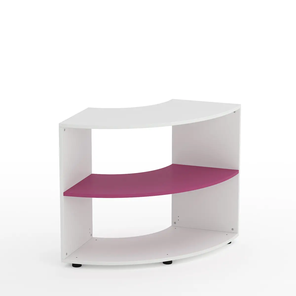 Mobile Scuola Kubò Bianco Angolare H 75 cm. Ripiani Fucsia - Conforme CAM - Arredo scuola dell'obbligo