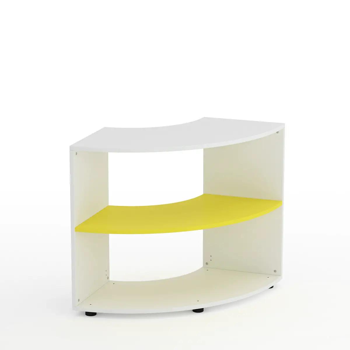 Mobile Scuola Kubò Bianco Angolare H 75 cm. Ripiani Giallo - Conforme CAM - Arredo scuola dell'obbligo