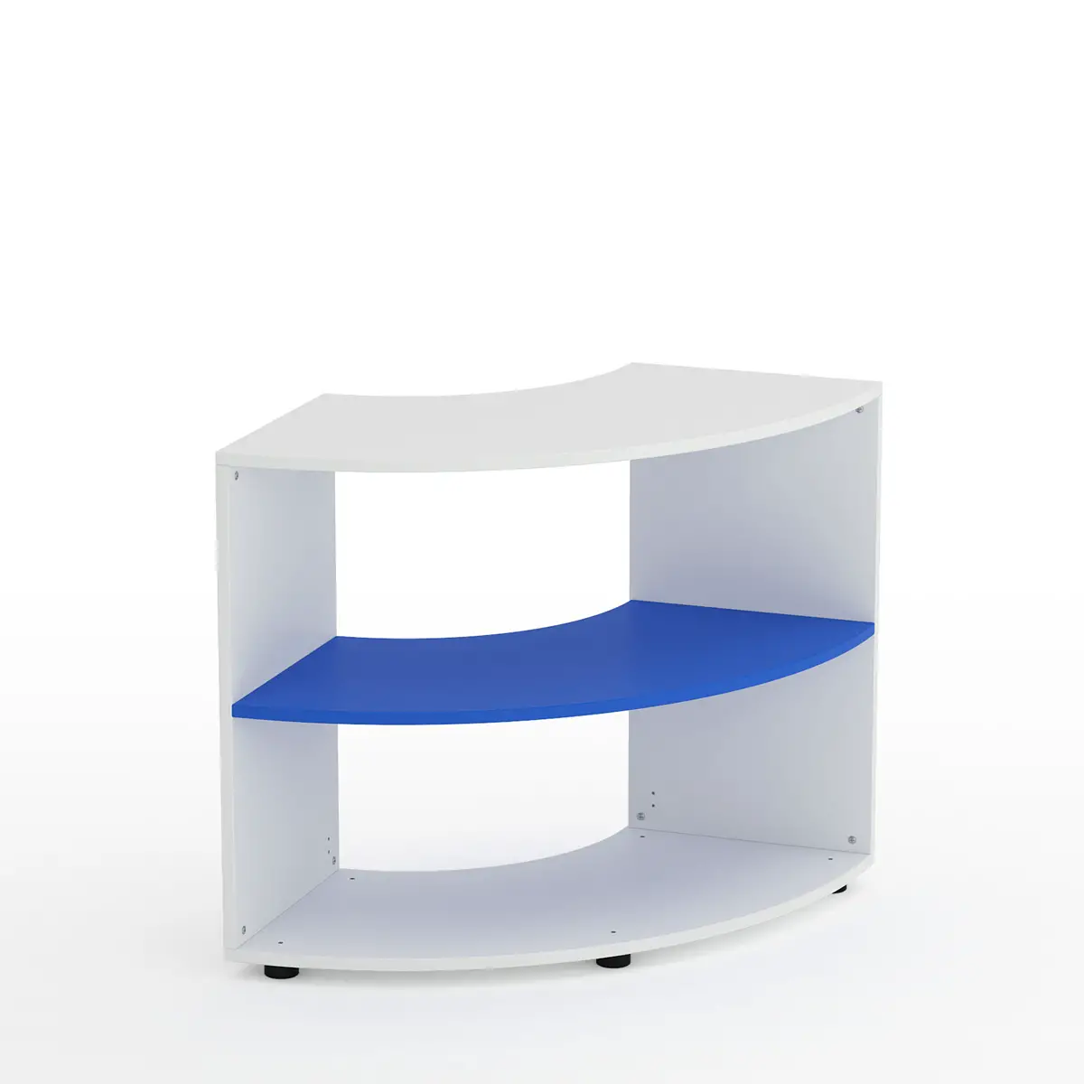 Mobile Scuola Kubò Bianco Curvo 90° H 75 cm – Ripiano Azzurro | Conforme CAM - Arredo scuola dell'obbligo