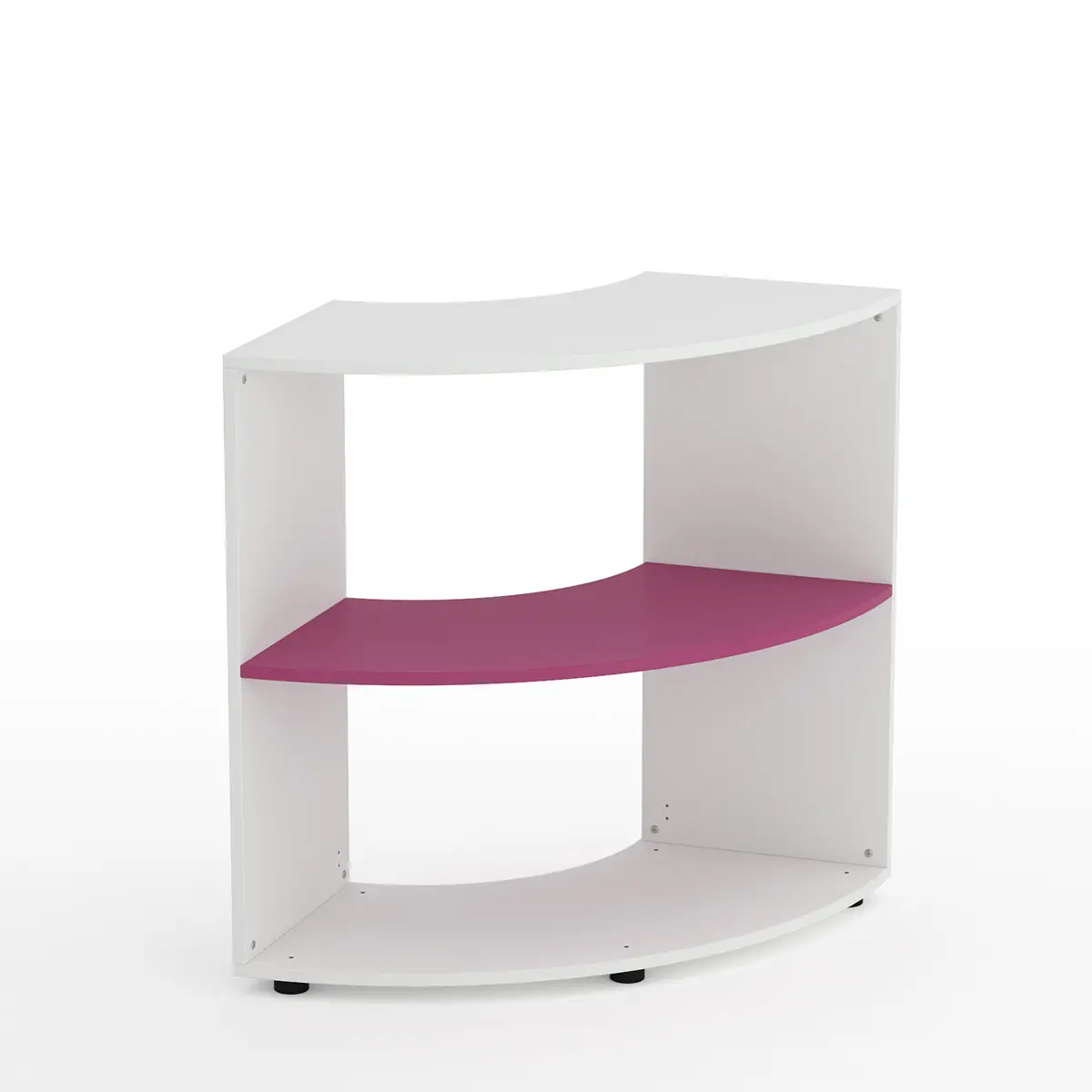 Mobile Scuola Kubò Bianco Angolare H 90 cm. Ripiani Fucsia - Conforme CAM - Arredo scuola dell'obbligo
