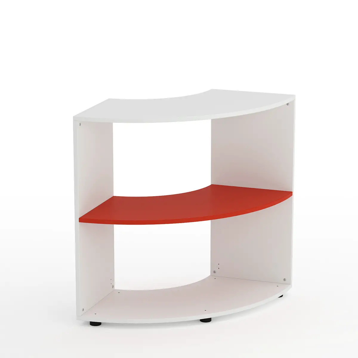 Mobile Scuola Kubò Bianco Angolare H 90 cm. Ripiani Rosso - Conforme CAM - Arredo scuola dell'obbligo