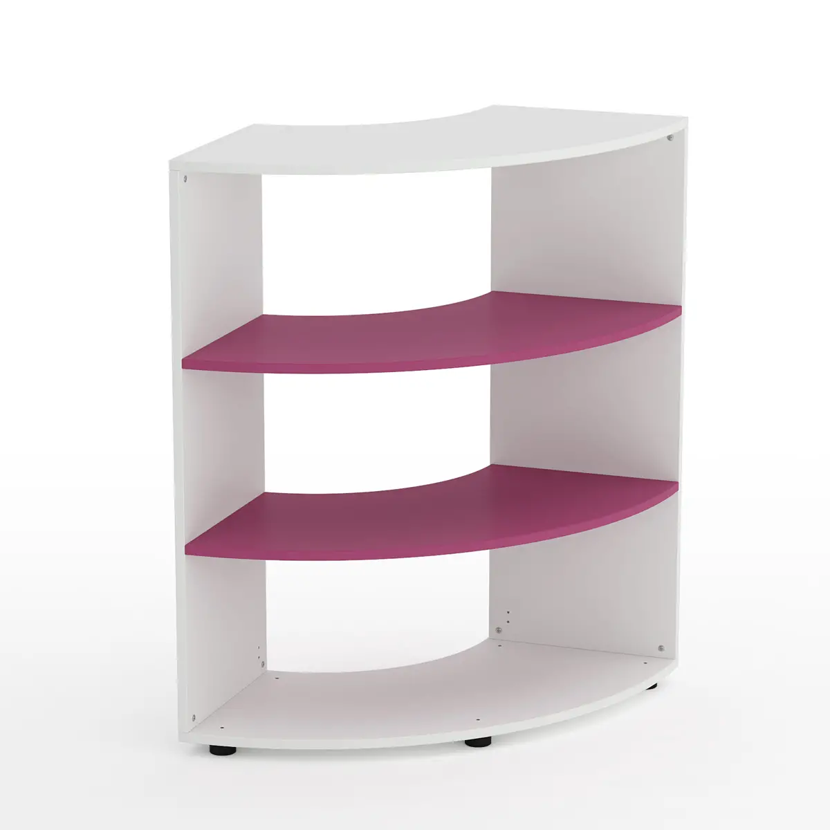 Mobile Scuola Kubò Bianco Angolare H 110 cm. Ripiani Fucsia - Conforme CAM - Arredo scuola dell'obbligo