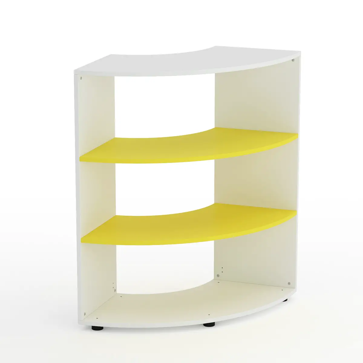 Mobile Scuola Kubò Bianco Angolare H 110 cm. Ripiani Giallo - Conforme CAM - Arredo scuola dell'obbligo