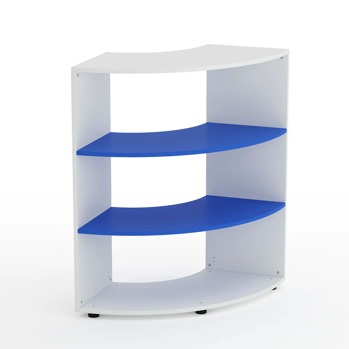 Mobile Scuola Kubò Bianco Angolare H 110 cm. Ripiani Azzurro - Conforme CAM - Arredo scuola dell'obbligo