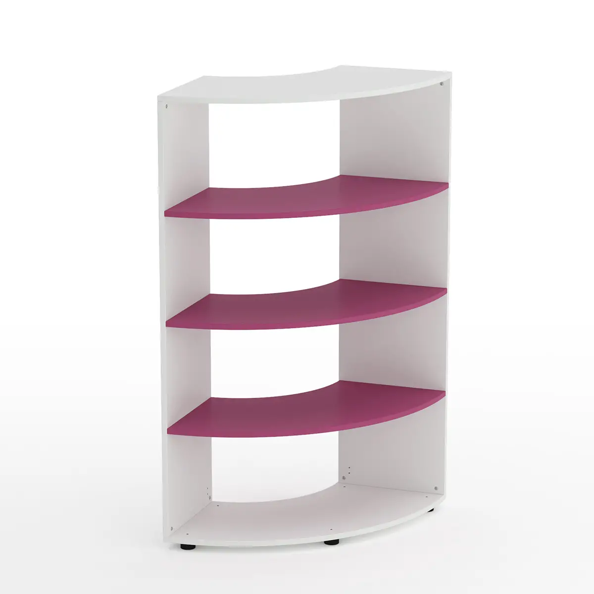Mobile Scuola Kubò Bianco Angolare H 150 cm. Ripiani Fucsia - Conforme CAM - Arredo scuola dell'obbligo