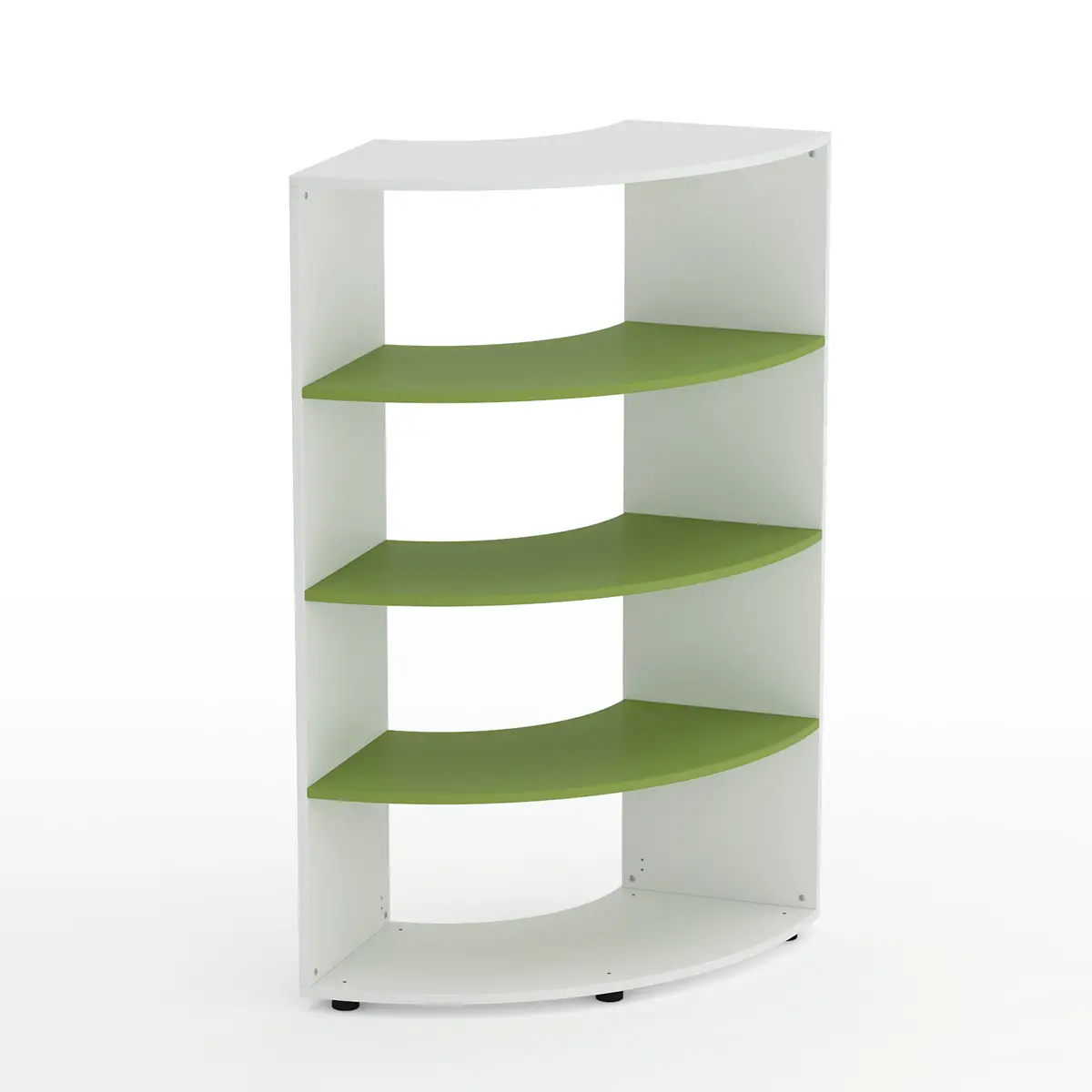 Mobile Scuola Kubò Bianco Angolare H 150 cm. Ripiani Verde Kiwi - Conforme CAM - Arredo scuola dell'obbligo