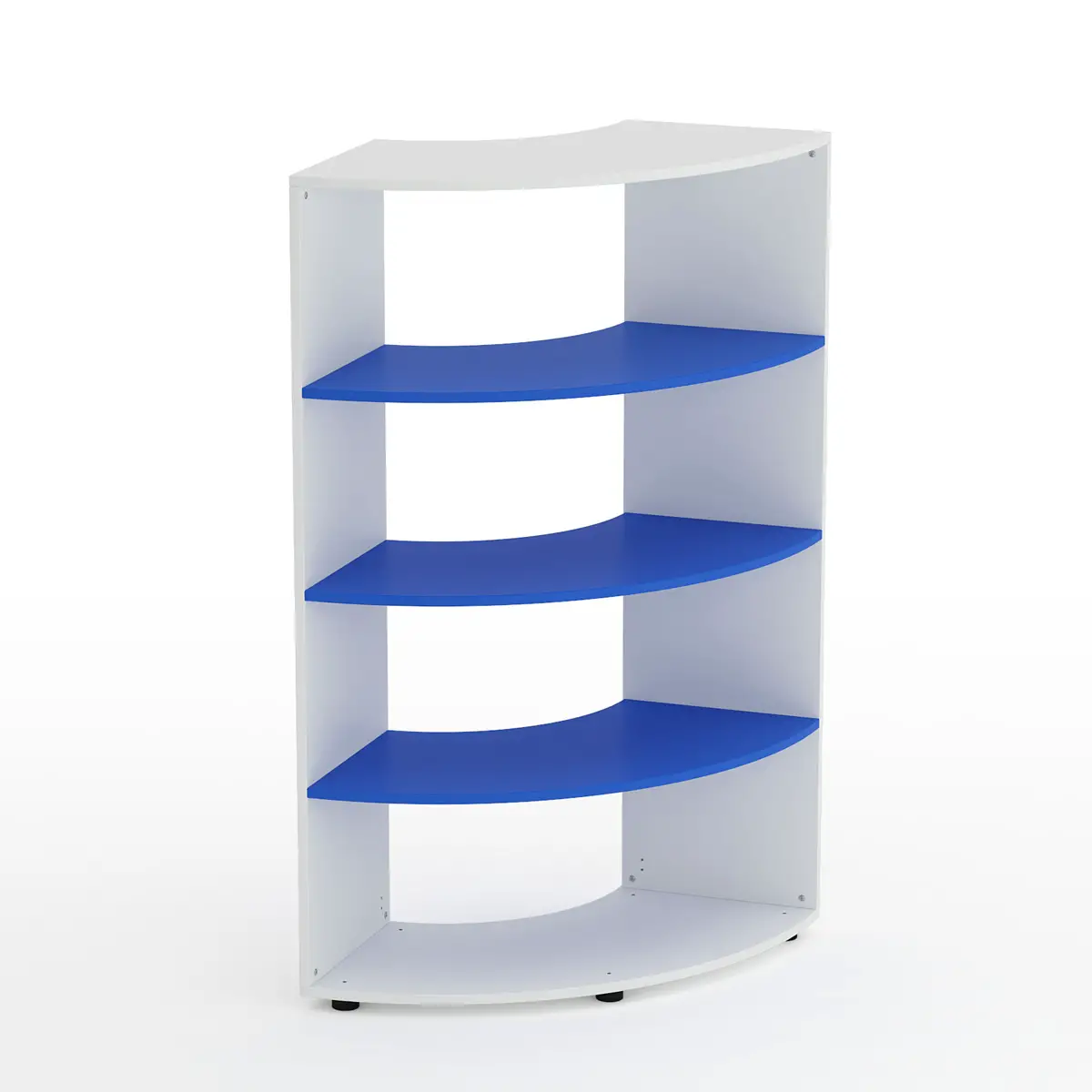Mobile Scuola Kubò Bianco Angolare H 150 cm. Ripiani Azzurro - Conforme CAM - Arredo scuola dell'obbligo