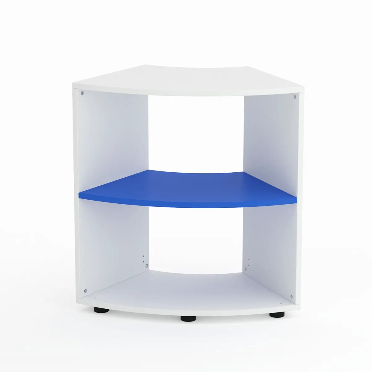 Mobile Scuola Kubò Bianco Curvo 60° H 75 cm – Ripiano Azzurro | Conforme CAM - Arredo scuola dell'obbligo