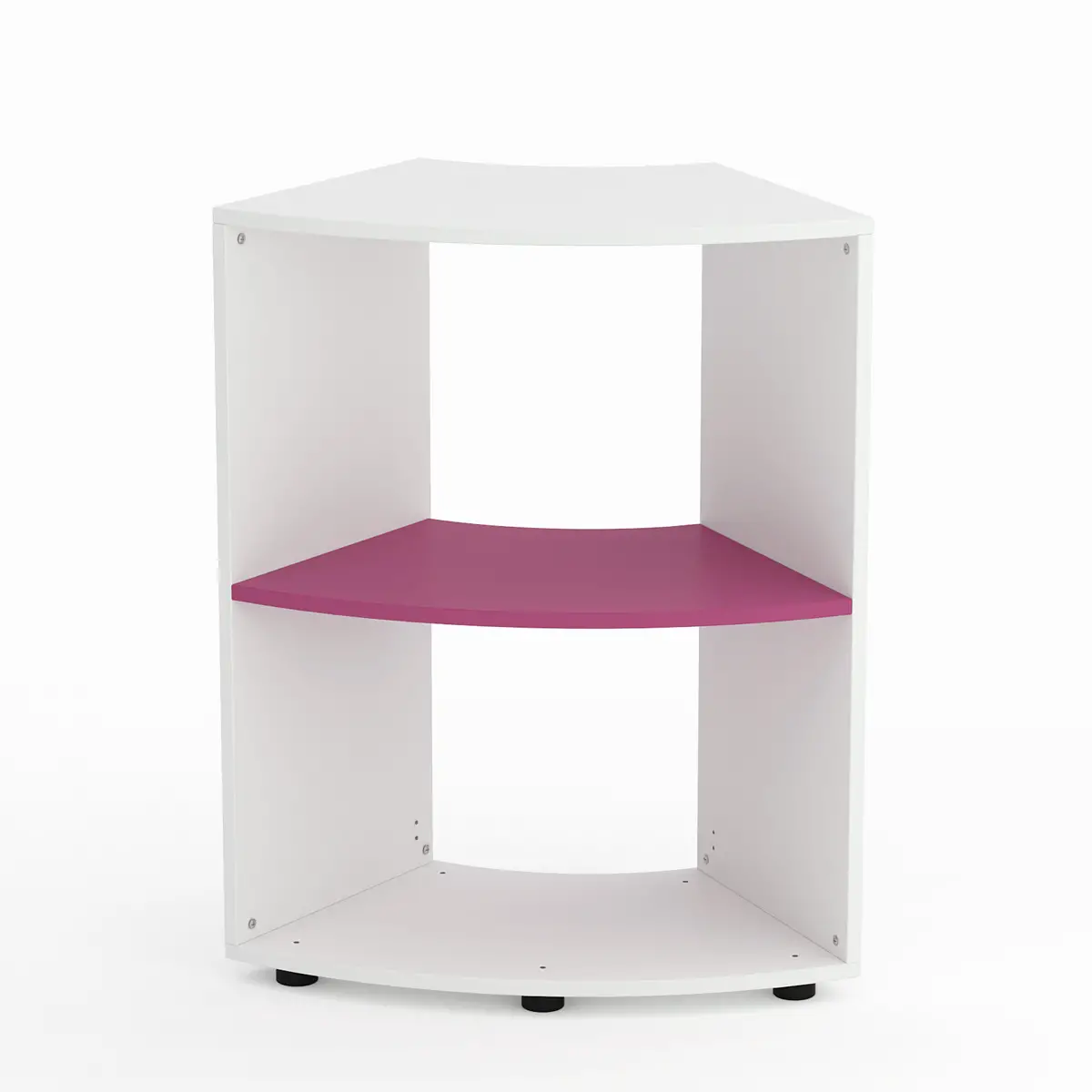 Mobile Scuola Kubò Bianco Curvo 60 Gradi H 90 cm. Ripiani Fucsia - Conforme CAM - Arredo scuola dell'obbligo