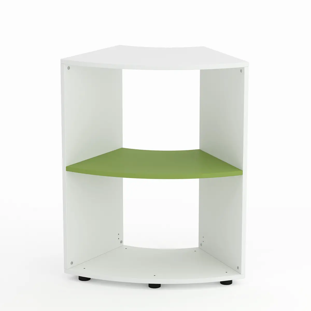 Mobile Scuola Kubò Bianco Curvo 60 Gradi H 90 cm. Ripiani Verde Kiwi - Conforme CAM - Arredo scuola dell'obbligo